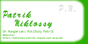 patrik miklossy business card